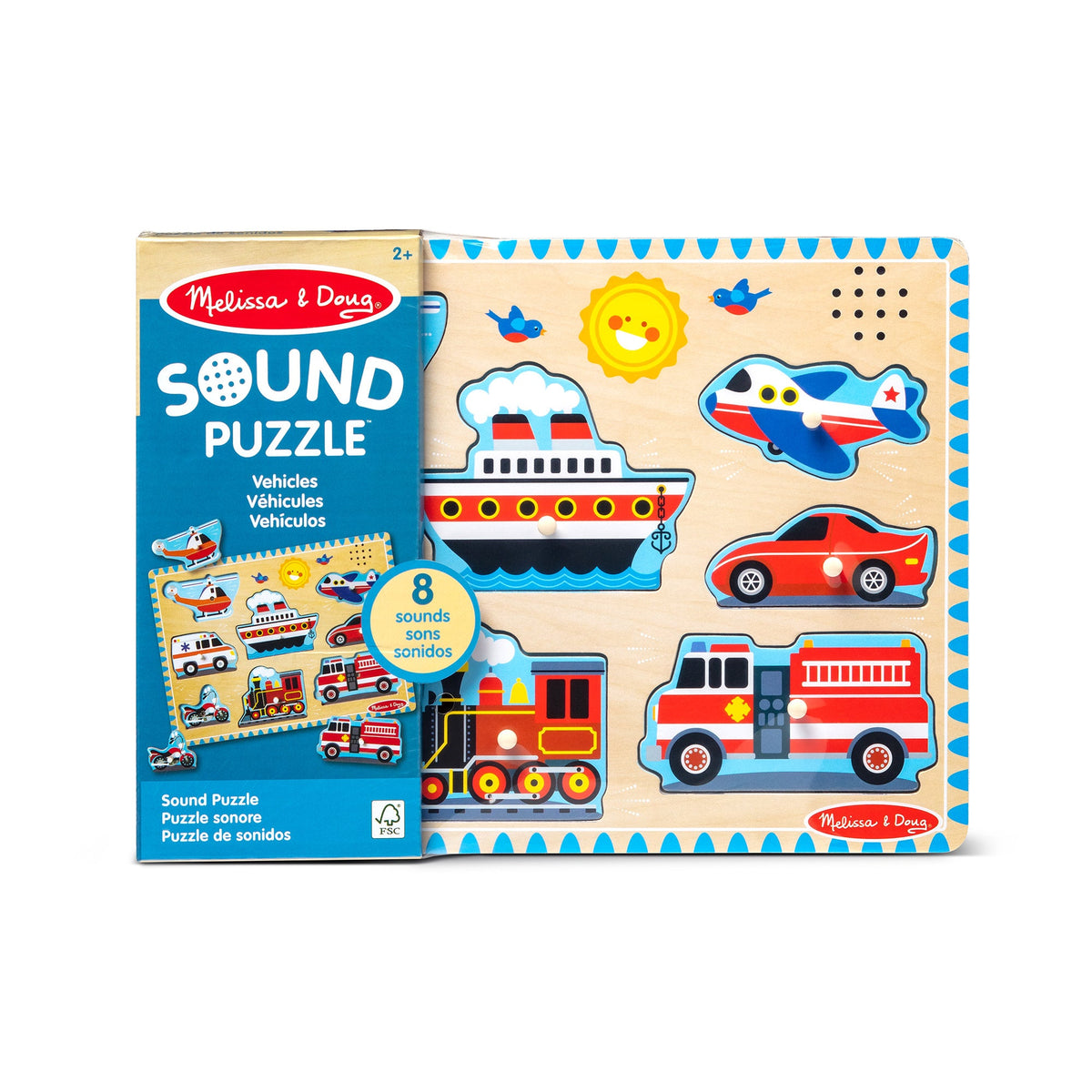 Educational Vehicles Sound Puzzle - 8 Pieces