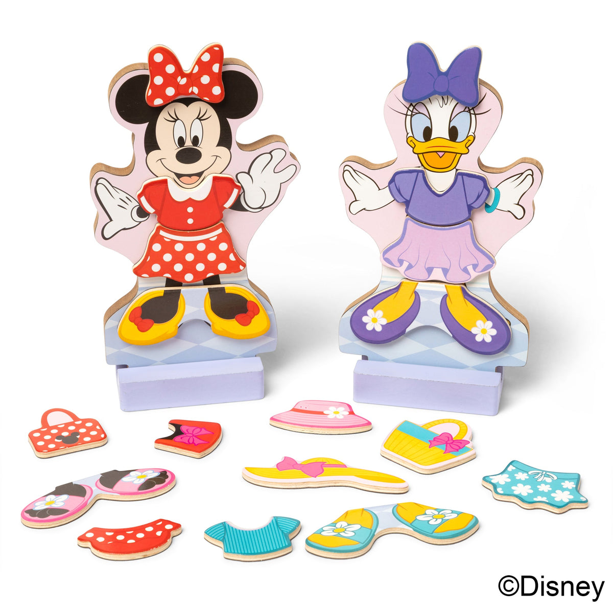 Educational Disney Minnie & Daisy Deluxe Wooden Magnetic Dress-Up