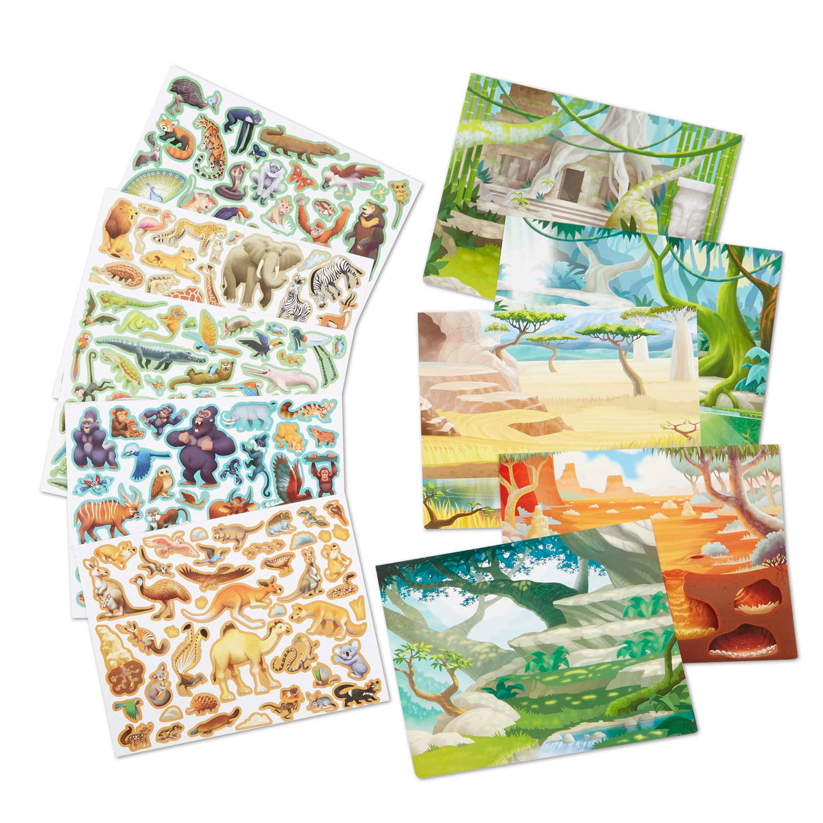 Educational Reusable Sticker Pad - Jungle and Savanna