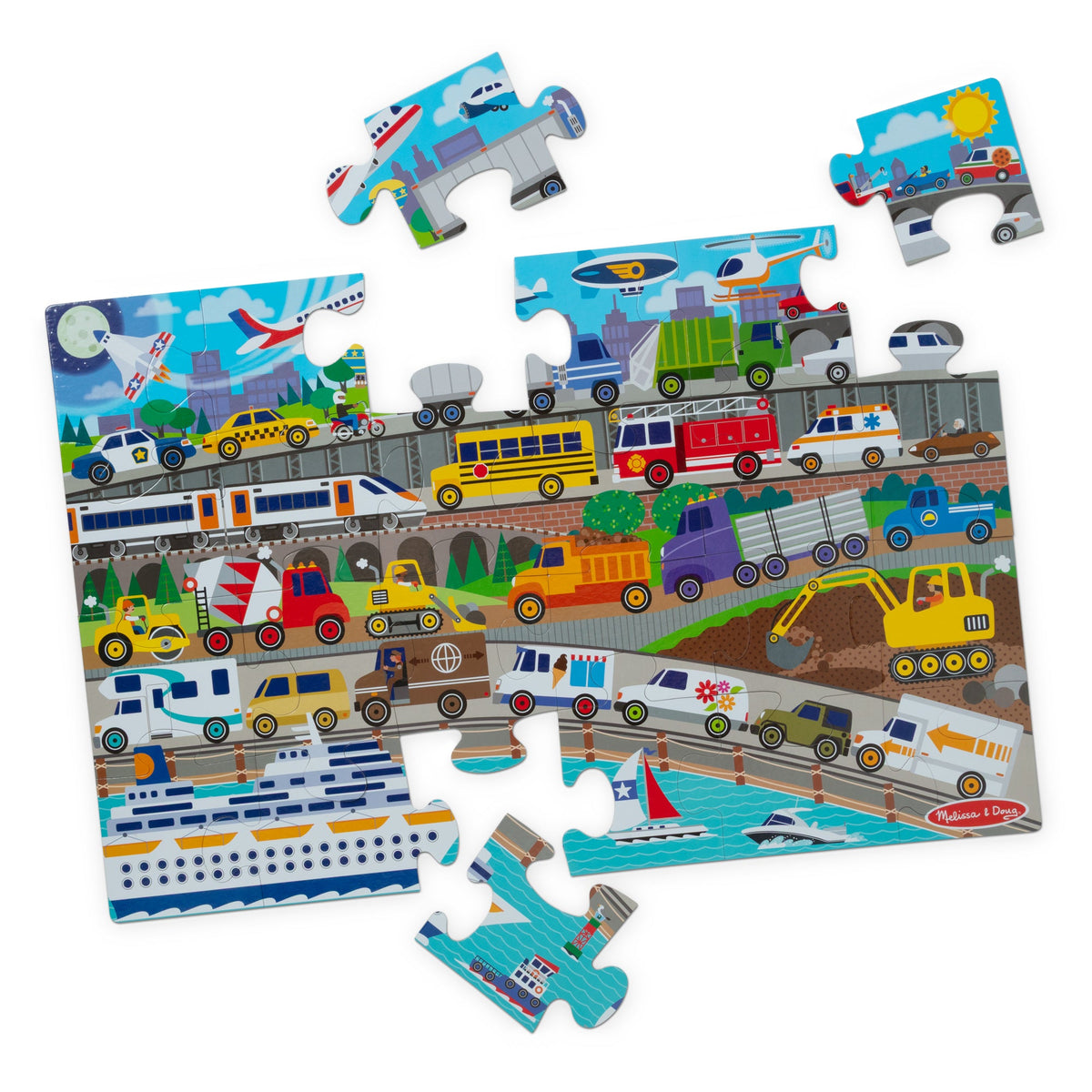 Educational Traffic Jam Floor Puzzle - 24 Pieces