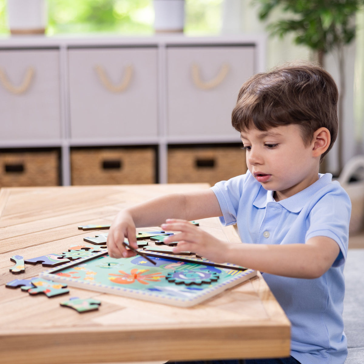 Educational Wooden Underwater Gear Puzzle 18 Pieces