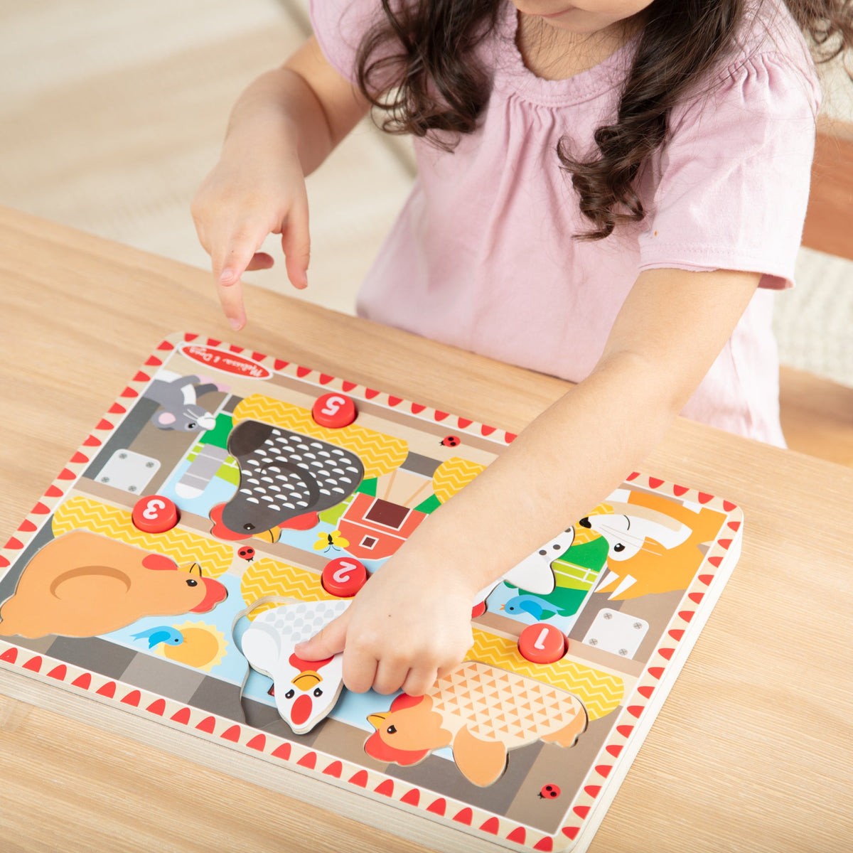 Educational Happy Hens Push to Pop Puzzle