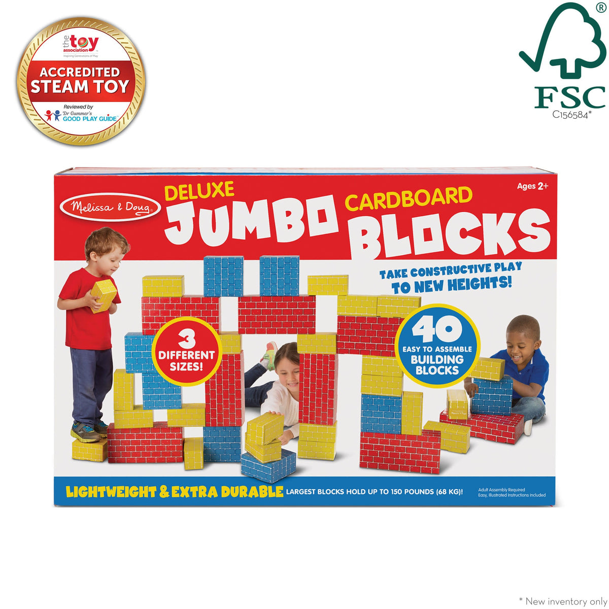 Educational Deluxe Jumbo Cardboard Blocks - 40 Pieces