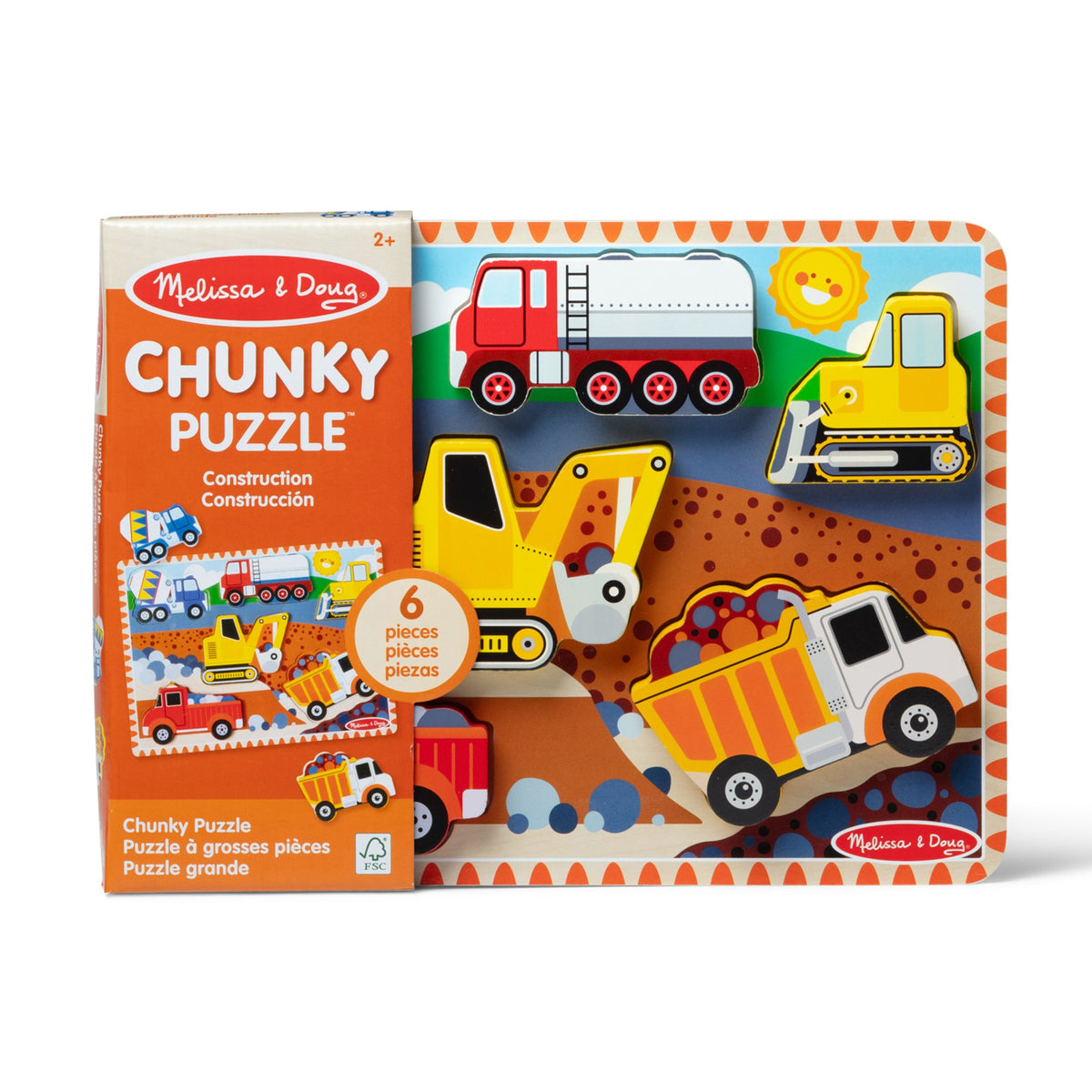 Educational Construction Chunky Puzzle - 6 Pieces