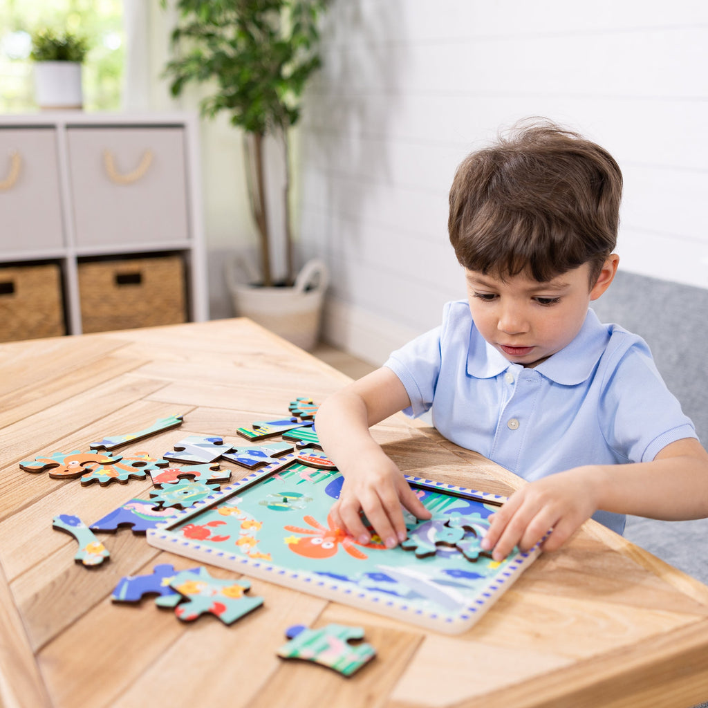 Educational Wooden Underwater Gear Puzzle 18 Pieces