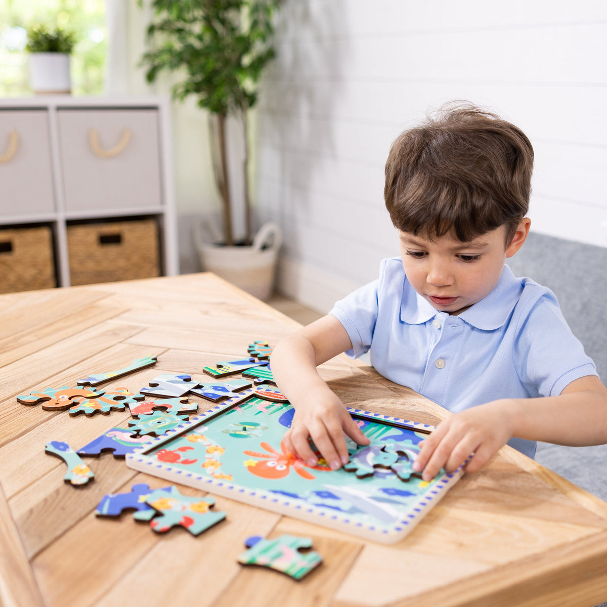 Educational Wooden Underwater Gear Puzzle 18 Pieces