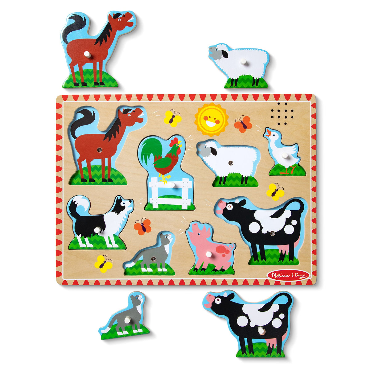 Educational Farm Animals Sound Puzzle - 8 Pieces