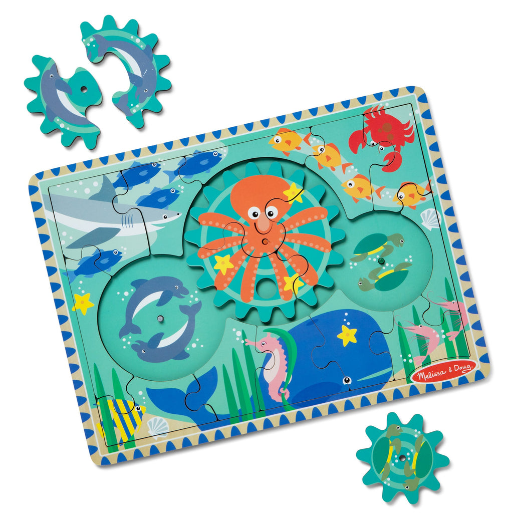 Educational Wooden Underwater Gear Puzzle 18 Pieces