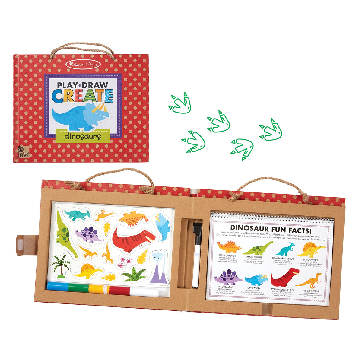 Educational Natural Play Play Draw Create Reusable Drawing & Magnet Kit Dinosaurs