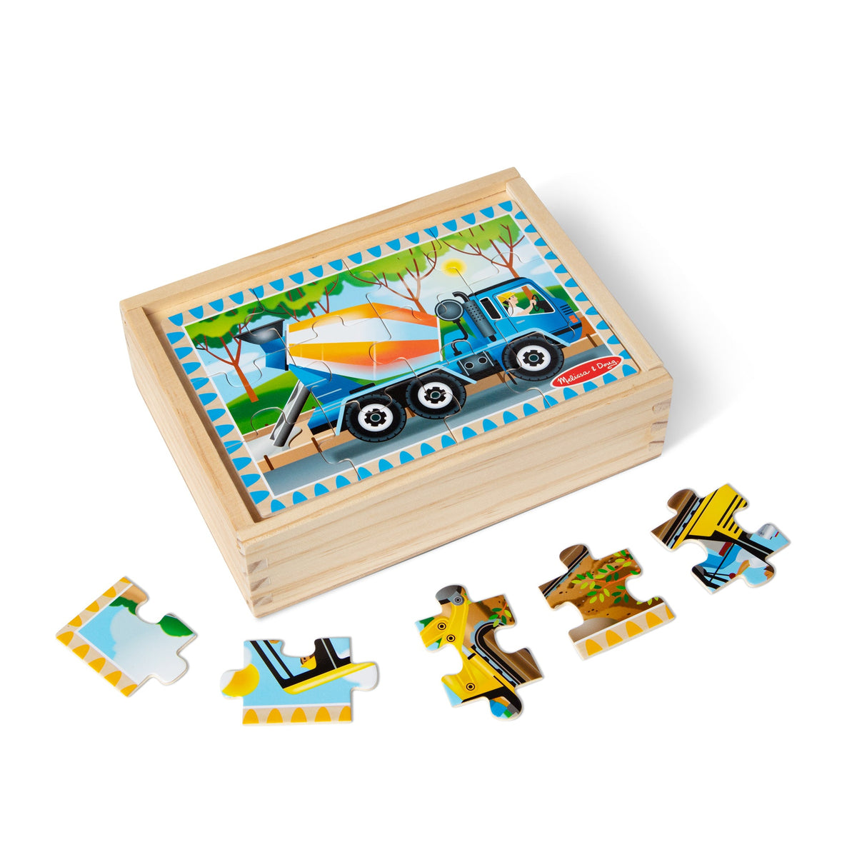 Educational Wooden Jigsaw Puzzles in a Box - Construction