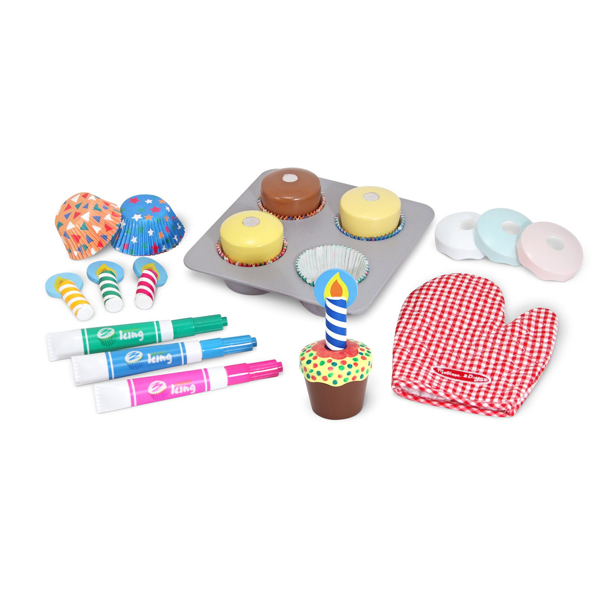 Educational Bake & Decorate Wooden Cupcake Play Set