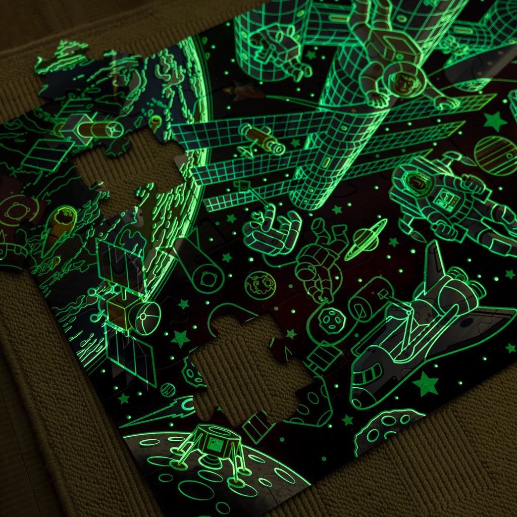 Educational Outer Space Glow-in-the-Dark Floor Puzzle 48 Pieces