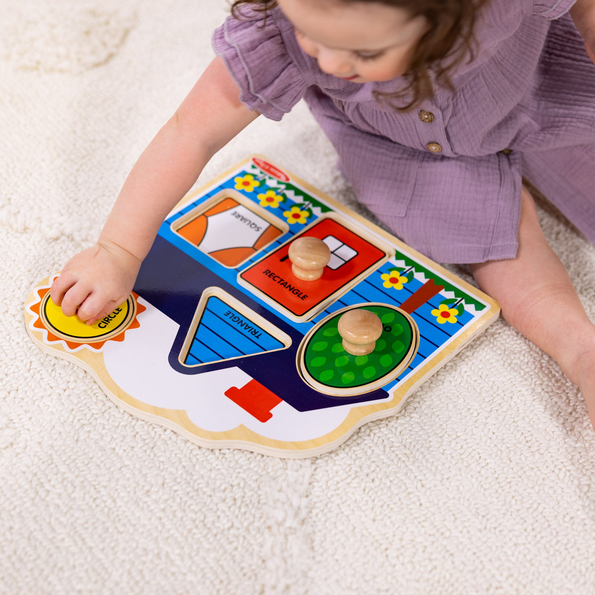 Educational First Shapes Jumbo Peg Puzzle - 5 Pieces