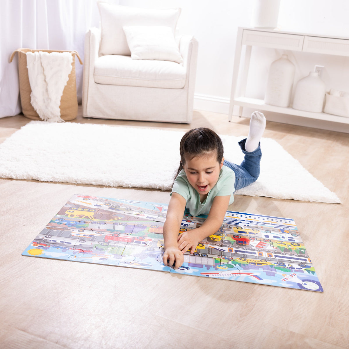 Educational Traffic Jam Floor Puzzle - 24 Pieces