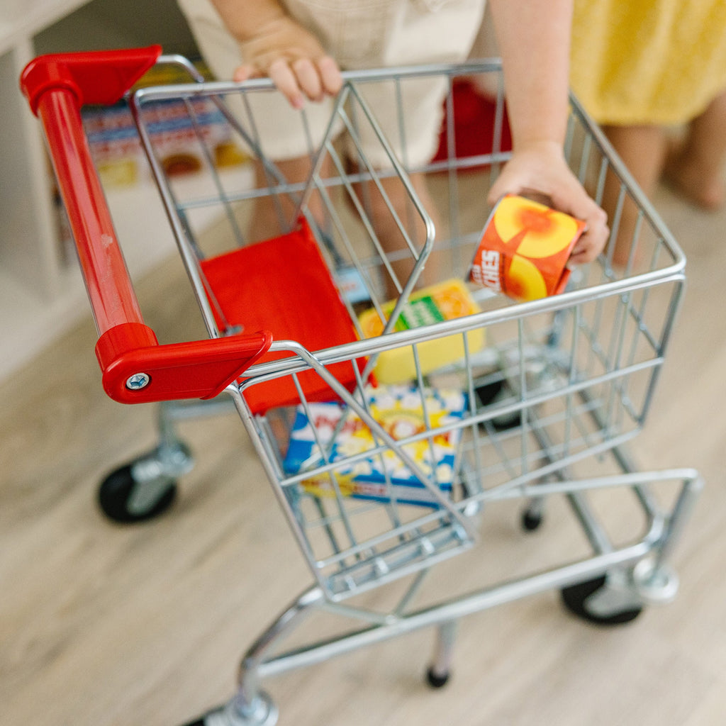 Educational Metal Grocery Shopping Cart Toy