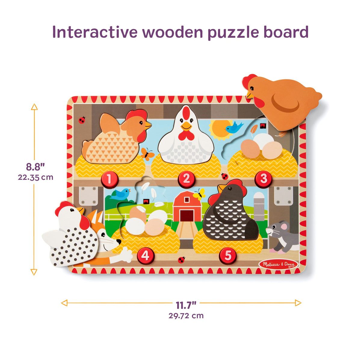 Educational Happy Hens Push to Pop Puzzle