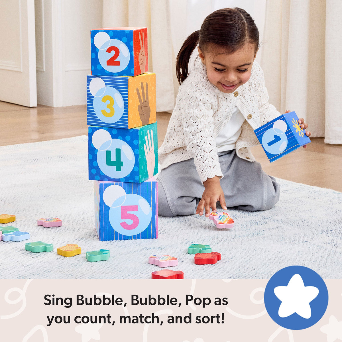 Educational Ms. Rachel Sort & Count Nesting Blocks