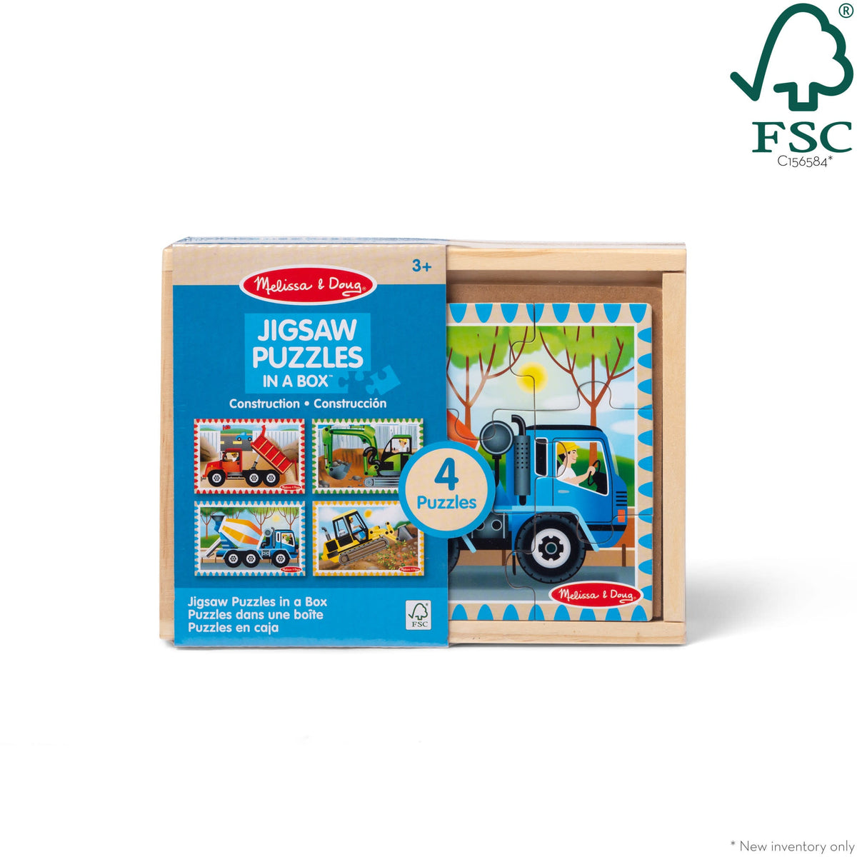 Educational Wooden Jigsaw Puzzles in a Box - Construction