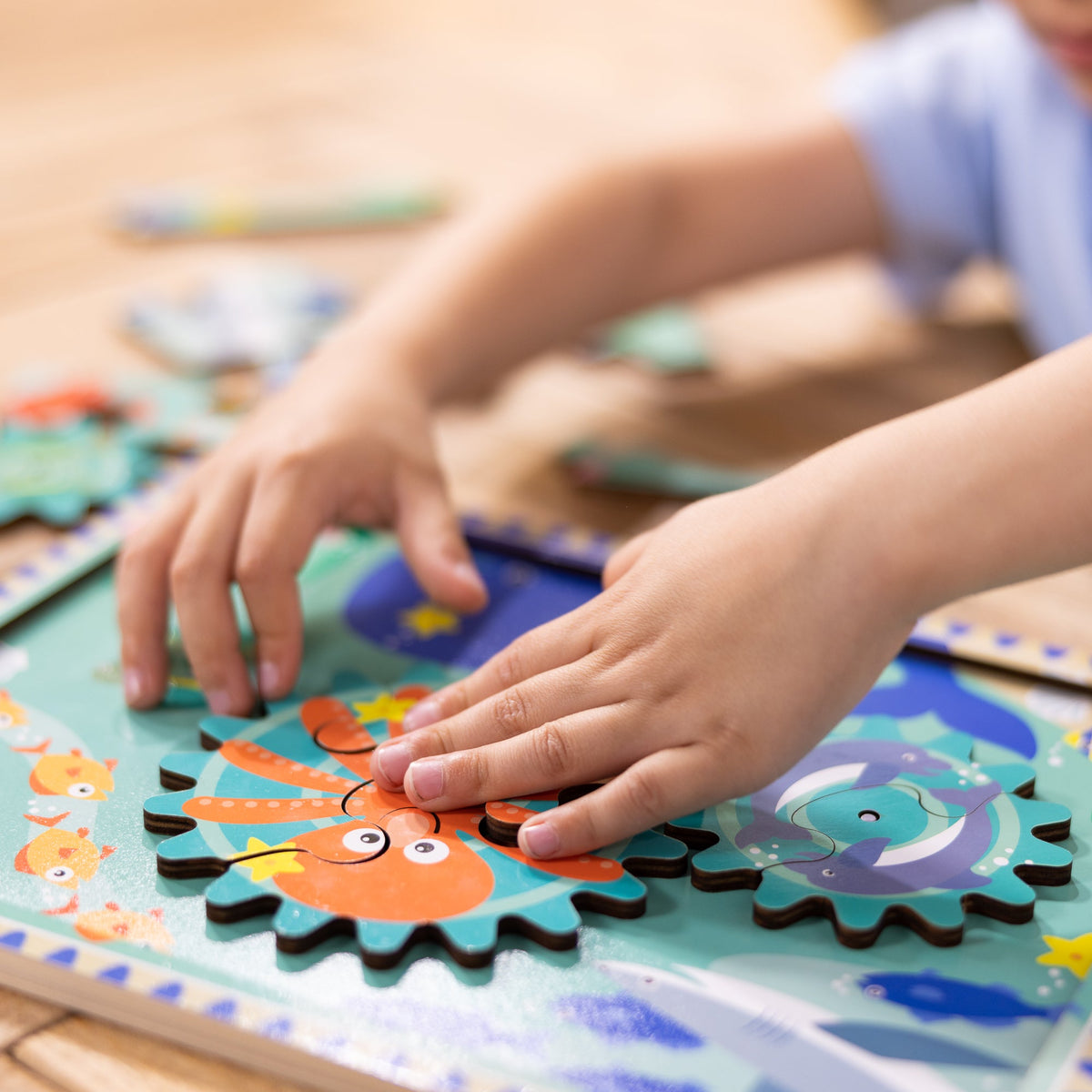 Educational Wooden Underwater Gear Puzzle 18 Pieces