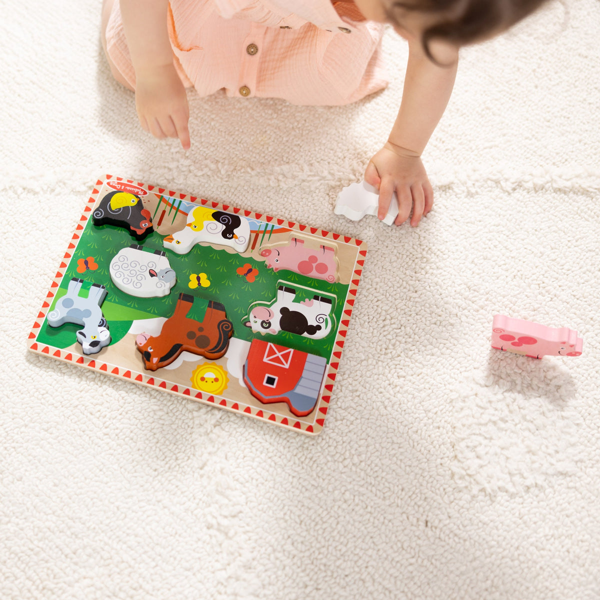 Educational Farm Animals Chunky Puzzle - 8 Pieces