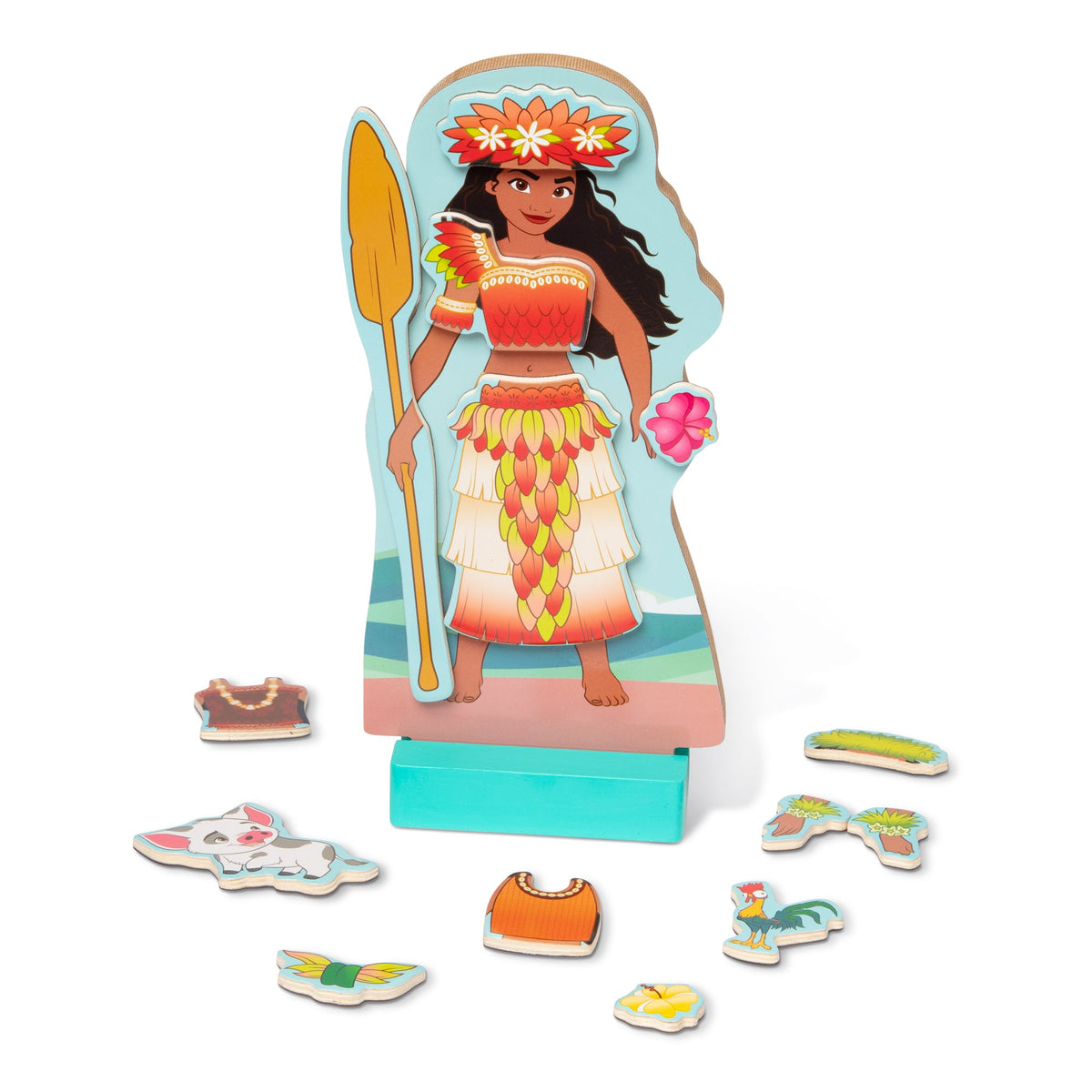 Educational Disney Moana Wooden Magnetic Dress-Up Play Set