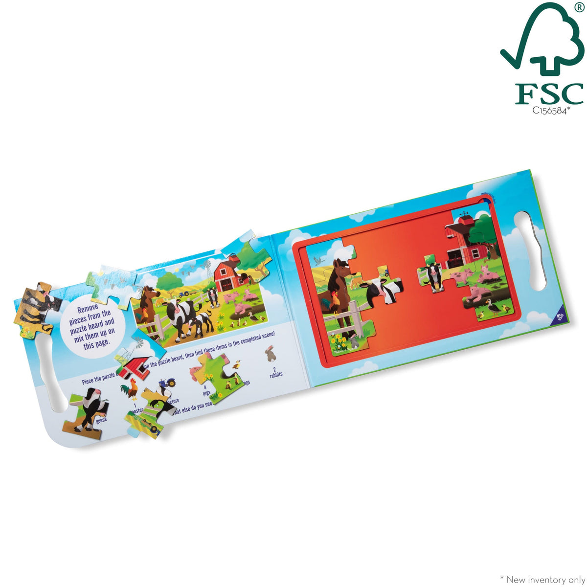 Educational Take-Along Magnetic Jigsaw Puzzles On the Farm