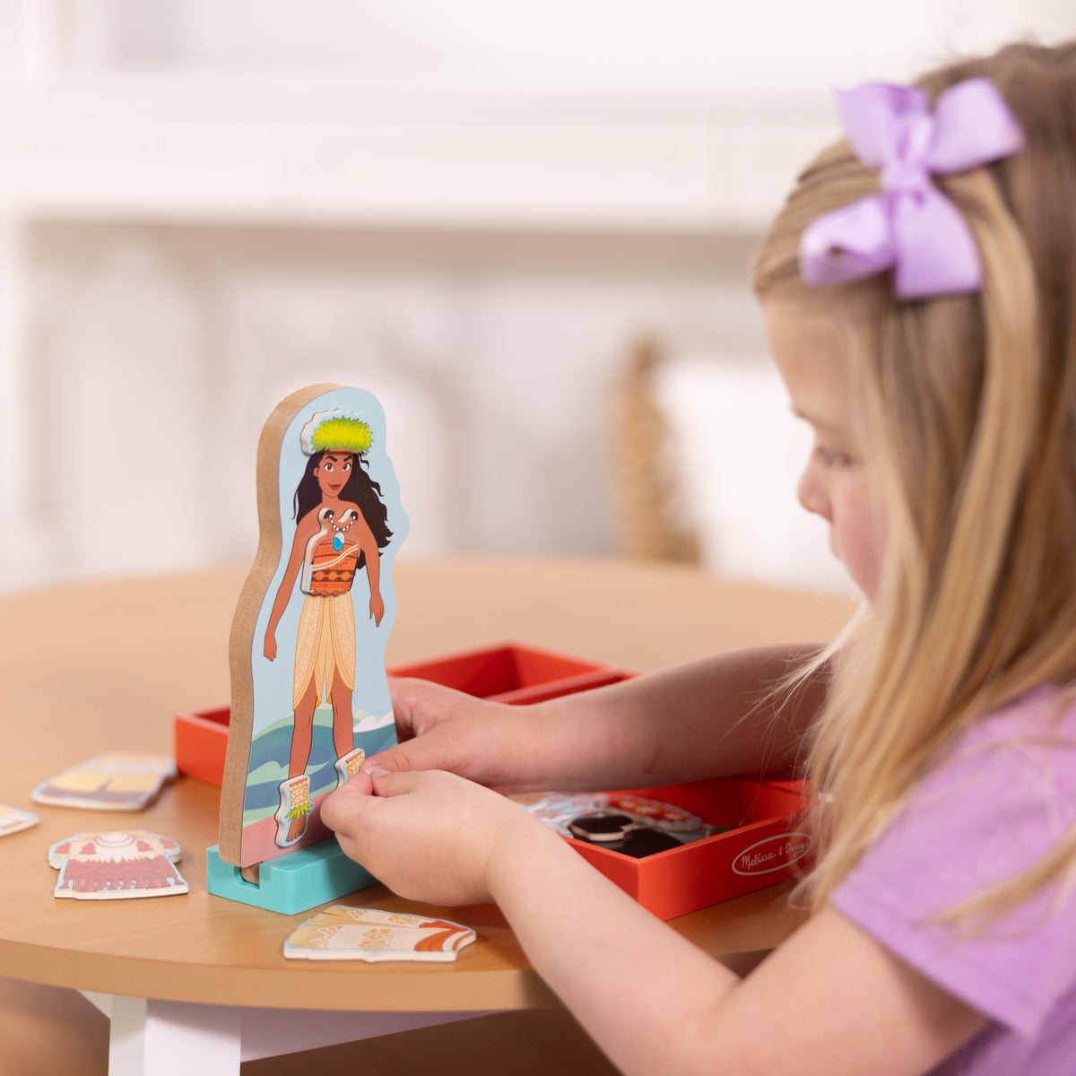 Educational Disney Moana Wooden Magnetic Dress-Up Play Set