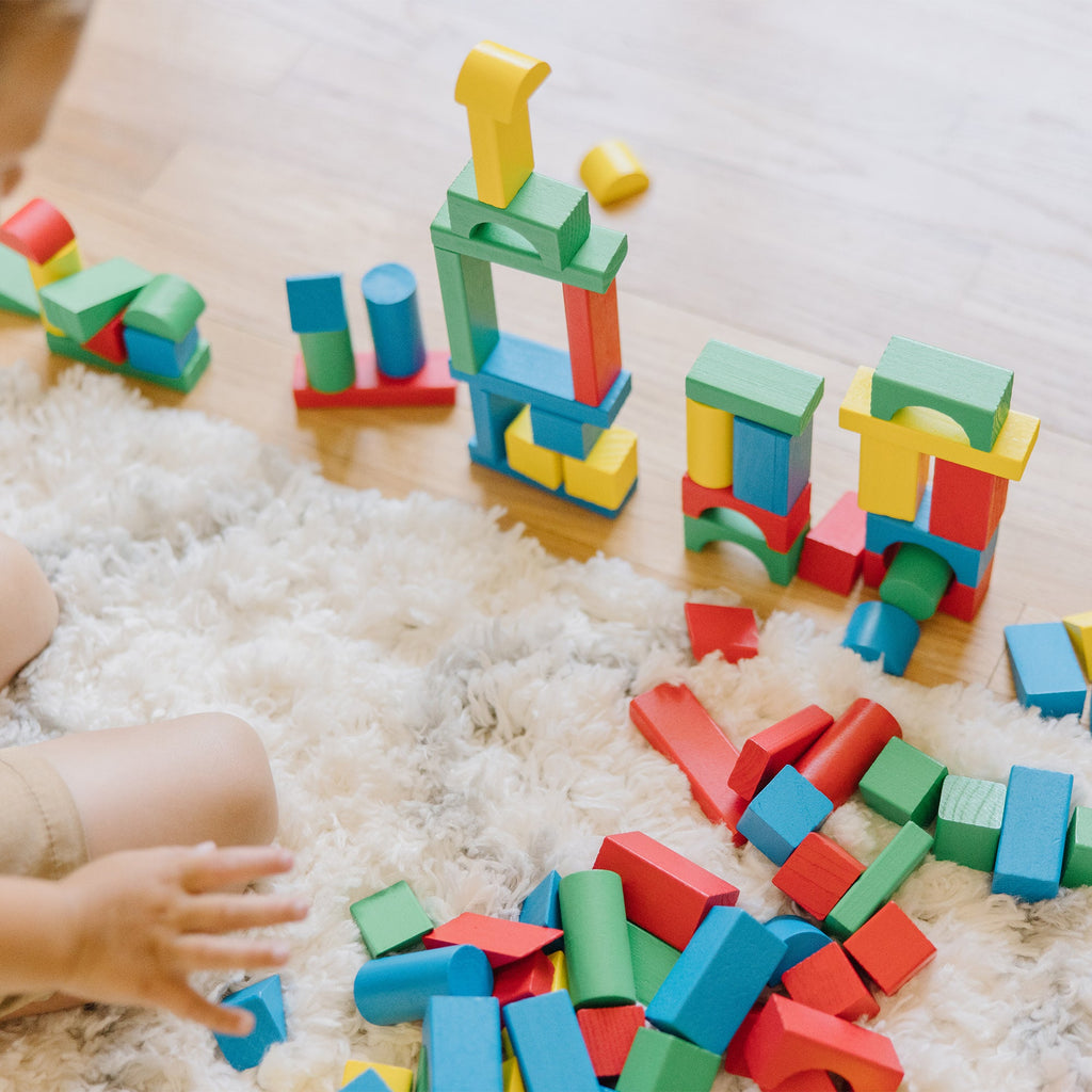 Educational 100-Piece Wood Blocks Set