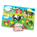 Educational Wooden Peg Puzzle 4-Pack Vehicles Farm Safari Pets