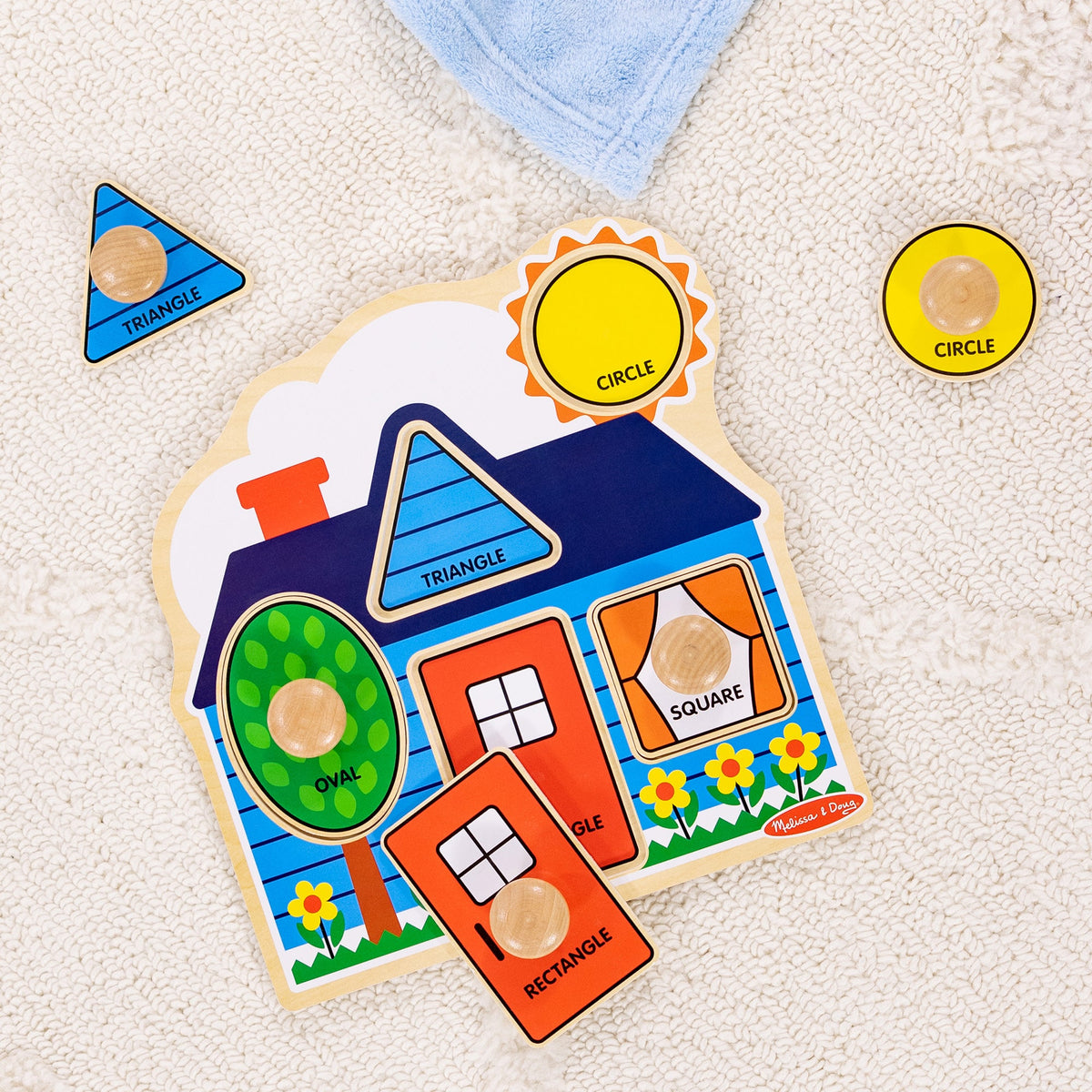 Educational First Shapes Jumbo Peg Puzzle - 5 Pieces