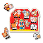 Educational Farm Friends Jumbo Peg Puzzle - 8 Pieces