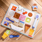 Educational Wooden Magnetic Ice Cream Puzzle & Play Set - 16 Pieces