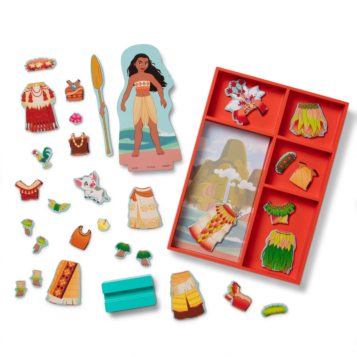 Educational Disney Moana Wooden Magnetic Dress-Up Play Set