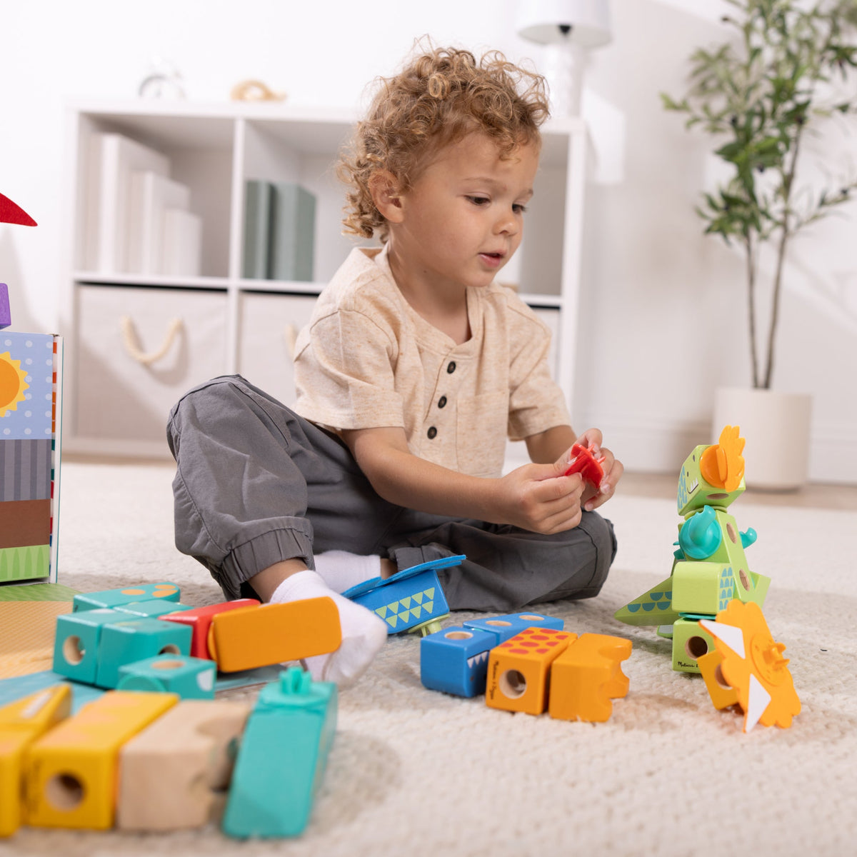 Educational Blockables Dinosaur Play Set