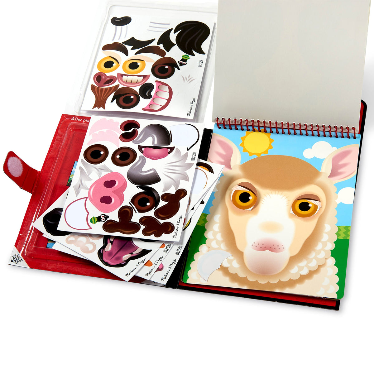 Educational Make-a-Face Farm Reusable Sticker Pad On the Go Travel Activity