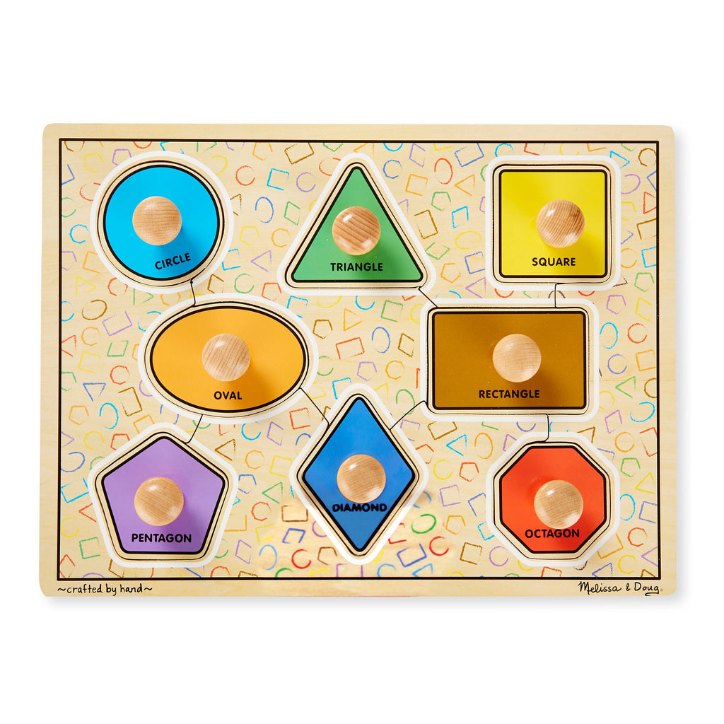 Educational Geometric Shapes Deluxe Jumbo Peg Puzzle - 8 Pieces