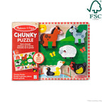 Educational Farm Animals Chunky Puzzle - 8 Pieces