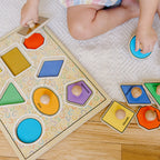 Educational Geometric Shapes Deluxe Jumbo Peg Puzzle - 8 Pieces