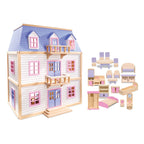 Educational Wooden Multi-Level Dollhouse