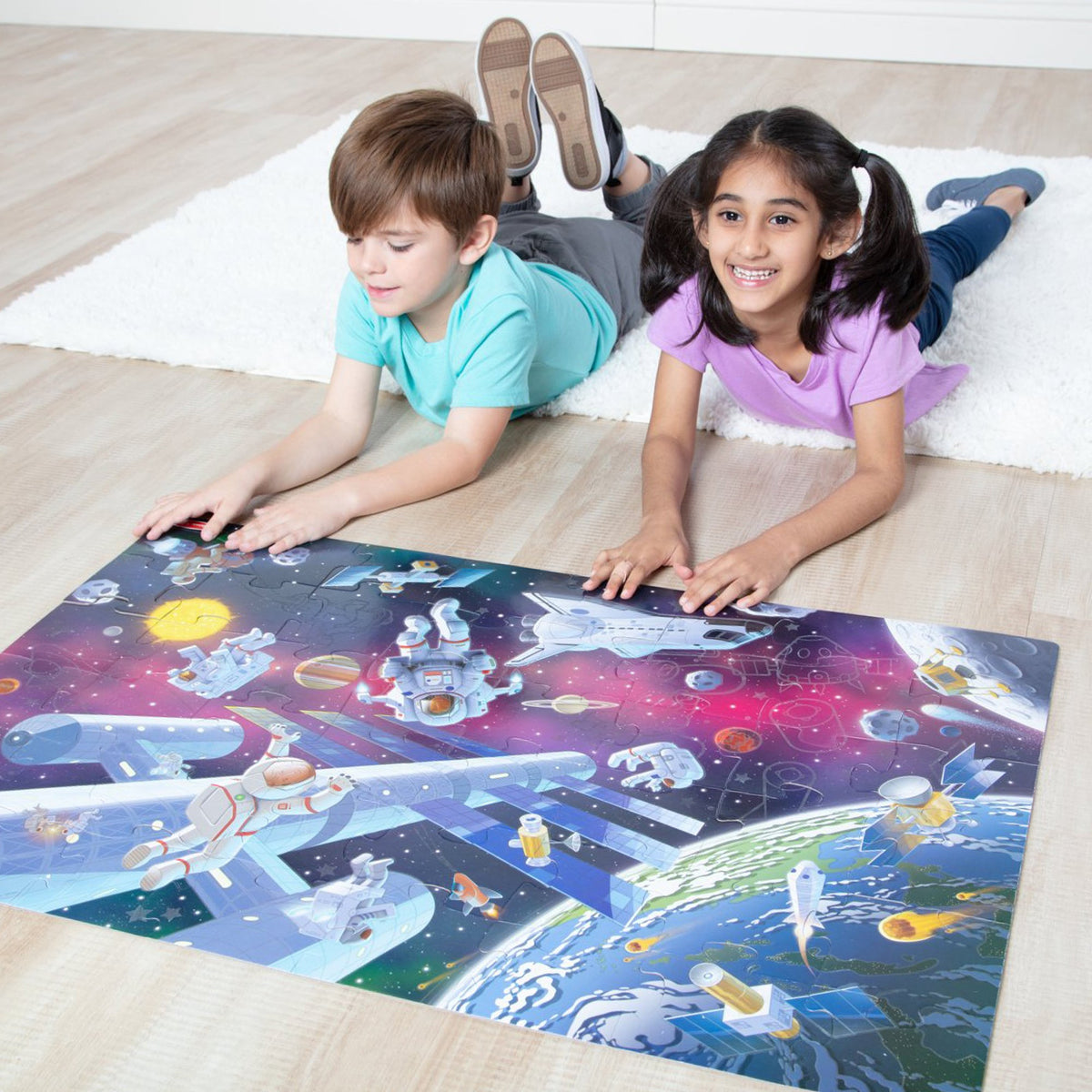 Educational Outer Space Glow-in-the-Dark Floor Puzzle 48 Pieces