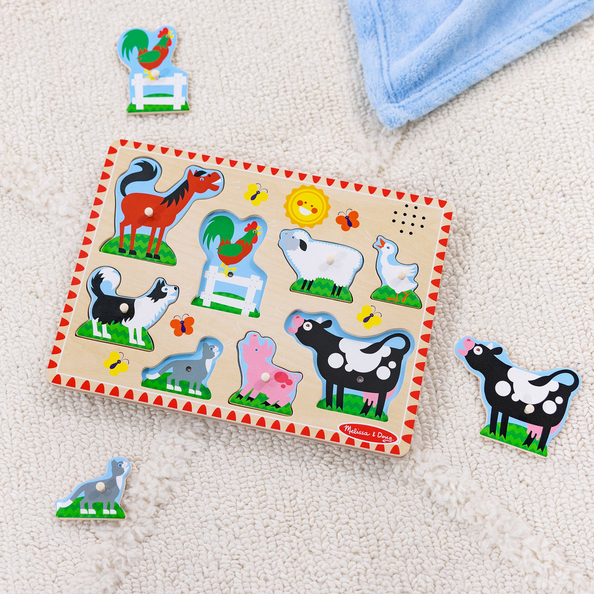 Educational Farm Animals Sound Puzzle - 8 Pieces