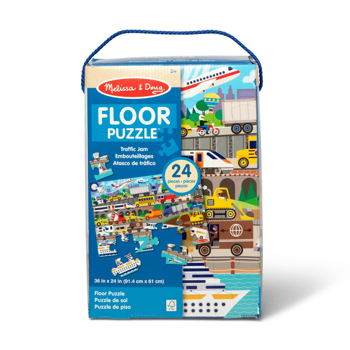 Educational Traffic Jam Floor Puzzle - 24 Pieces