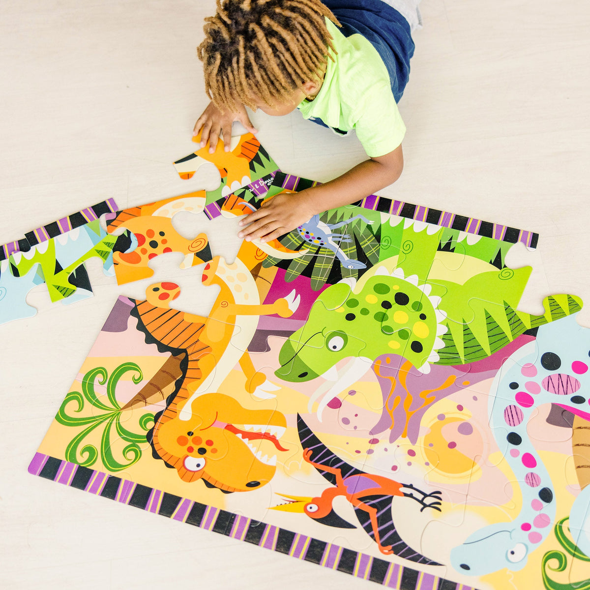 Educational Dinosaur Dawn Floor Puzzle - 24 Pieces