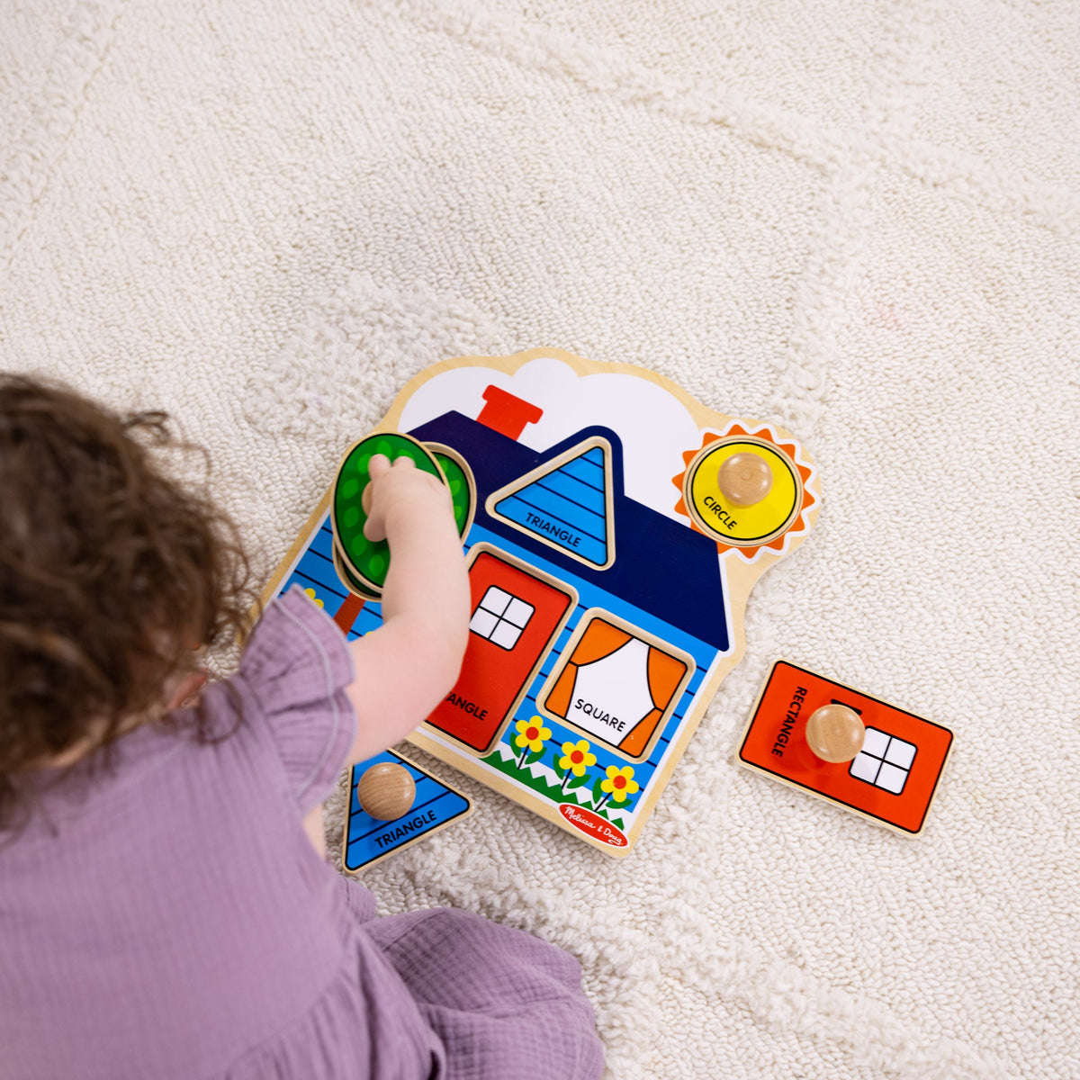 Educational First Shapes Jumbo Peg Puzzle - 5 Pieces