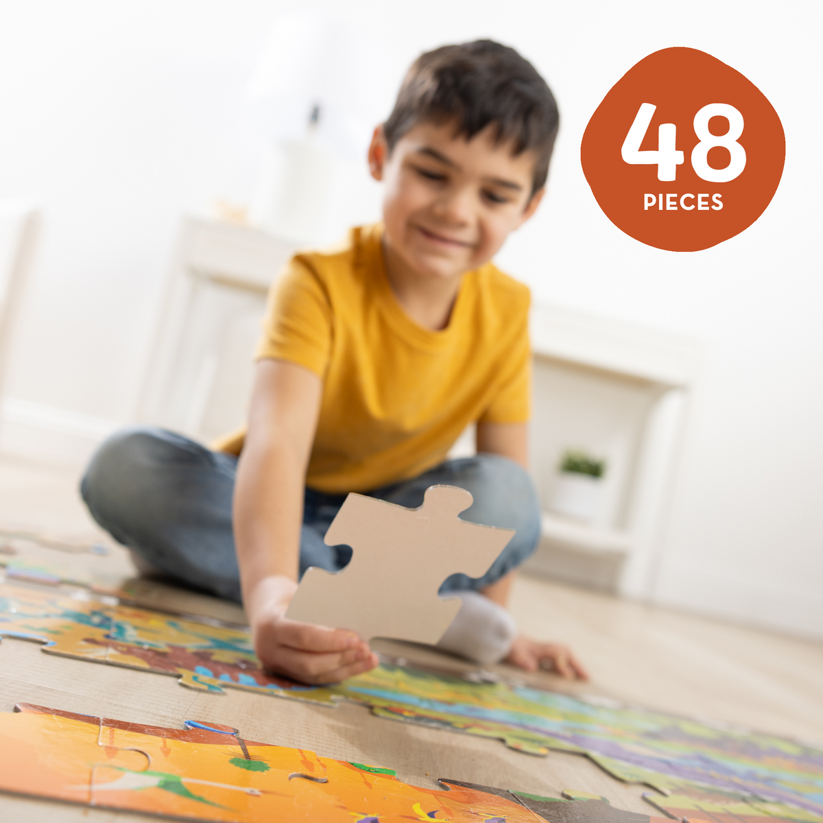 Educational Land of Dinosaurs Floor Puzzle - 48 Pieces