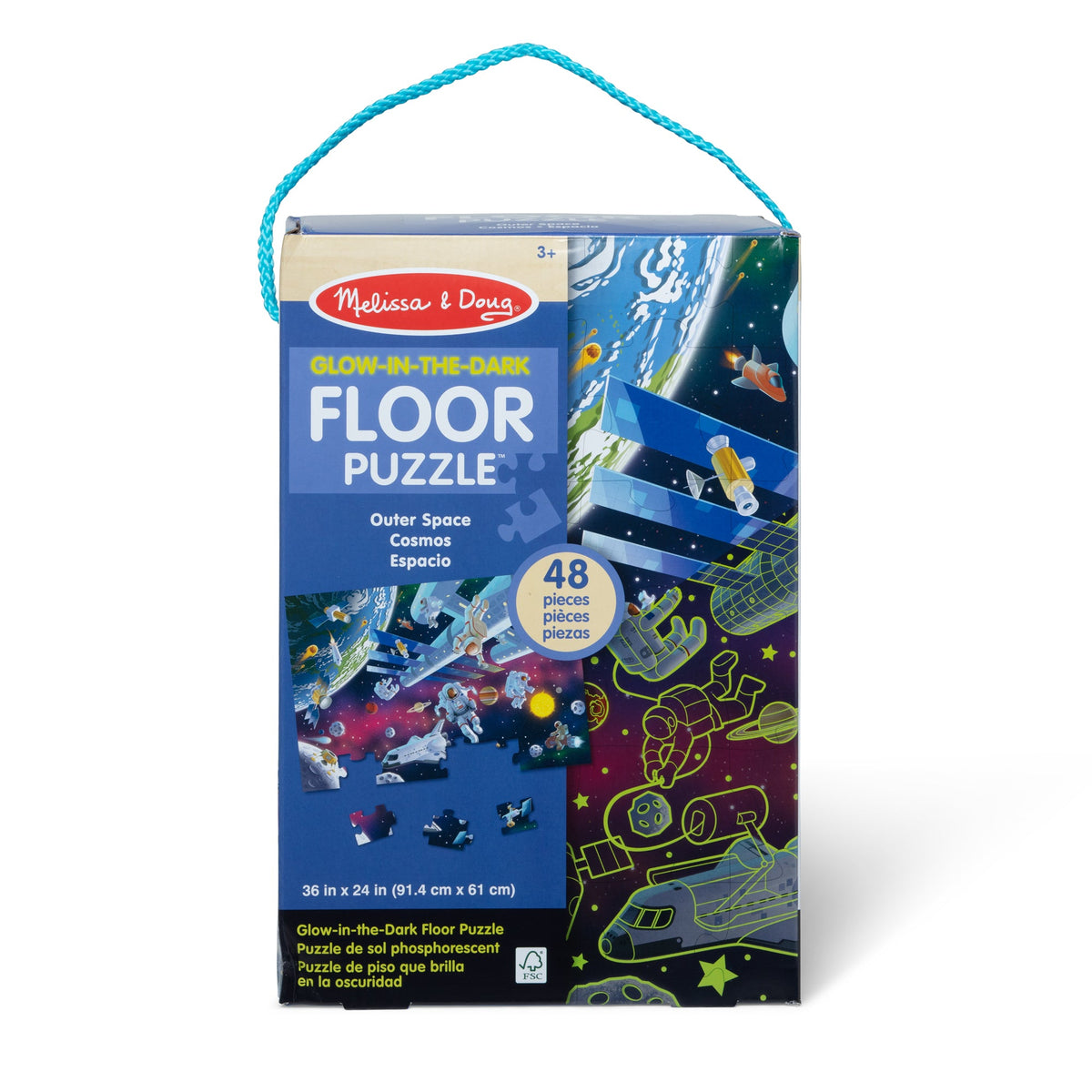 Educational Outer Space Glow-in-the-Dark Floor Puzzle 48 Pieces