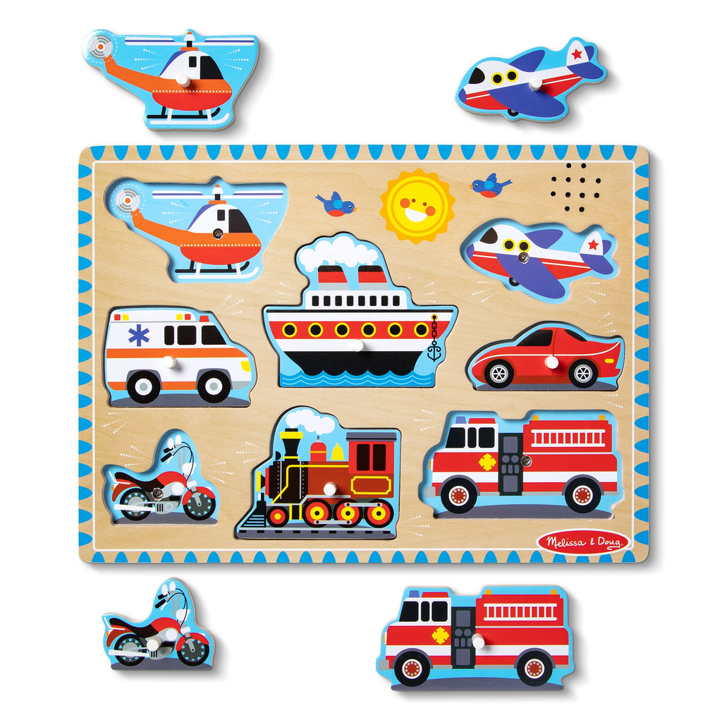 Educational Vehicles Sound Puzzle - 8 Pieces