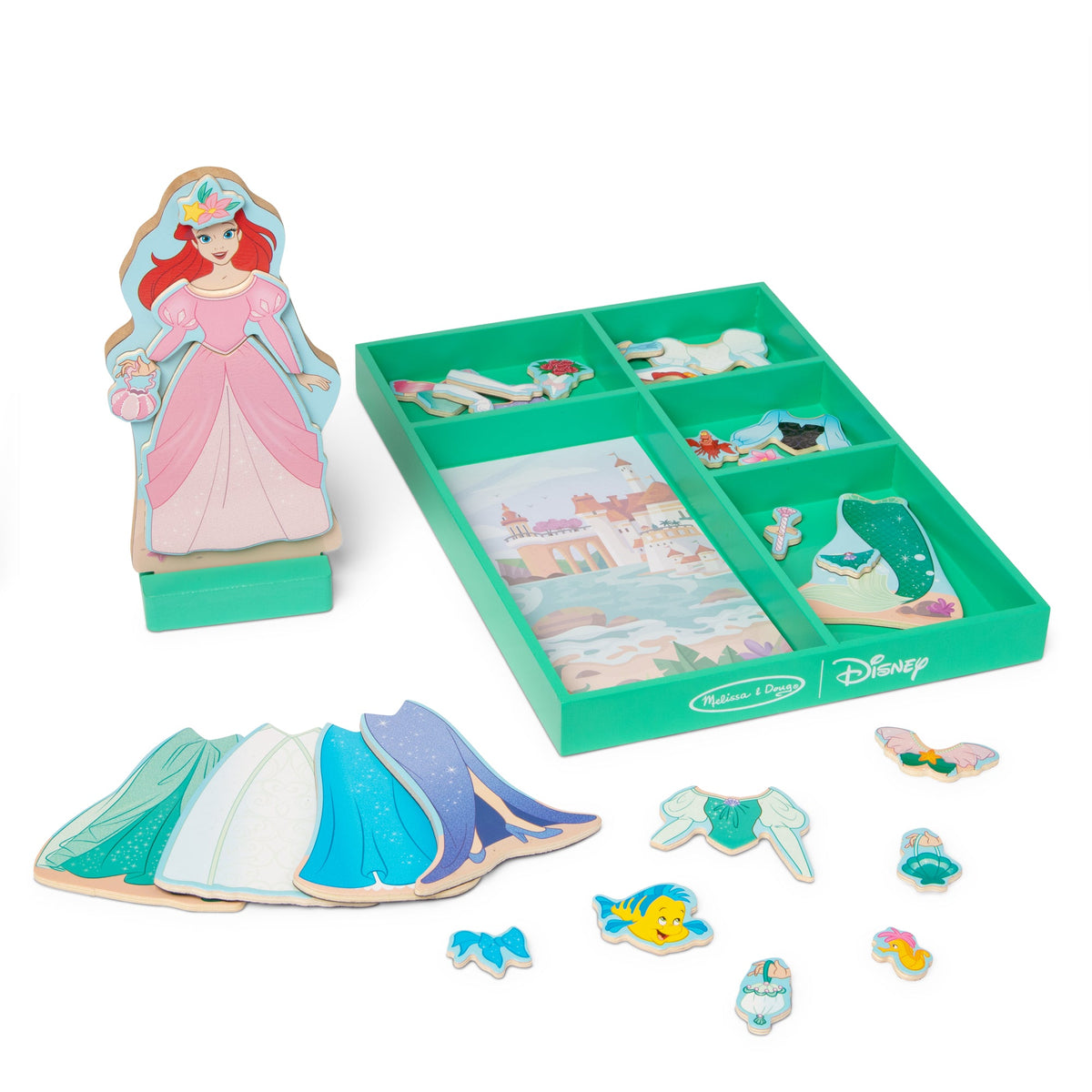 Educational Disney Ariel Wooden Magnetic Dress-Up