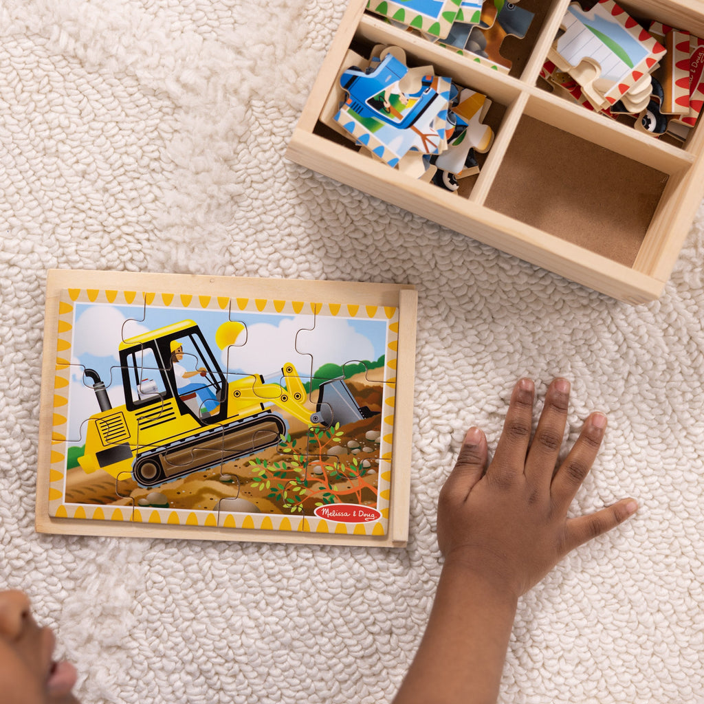 Educational Wooden Jigsaw Puzzles in a Box - Construction