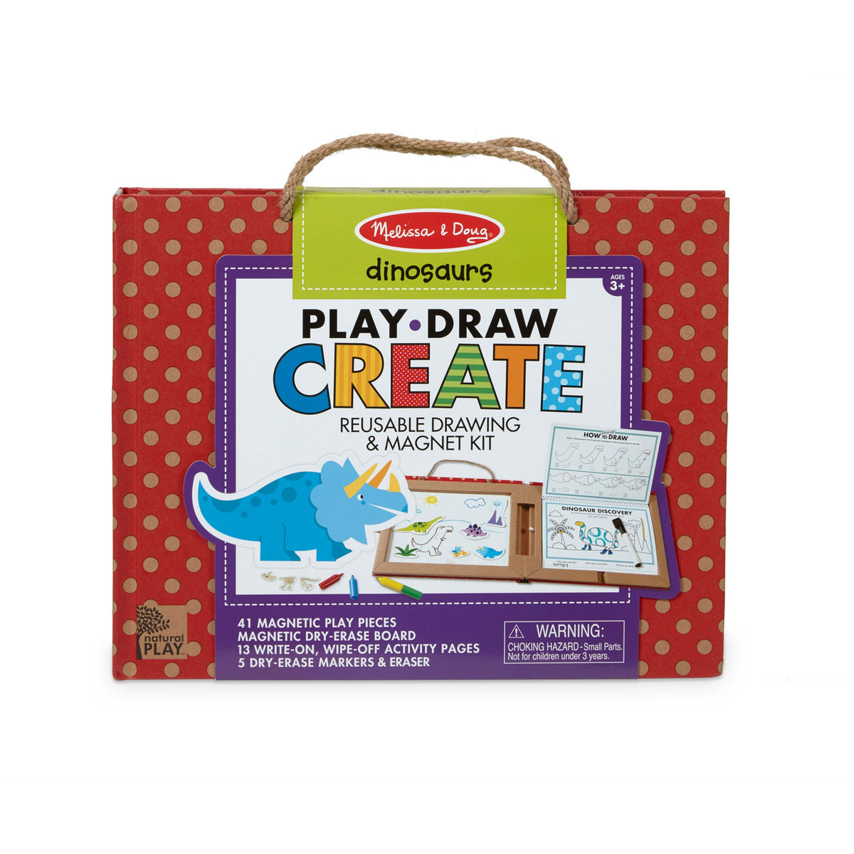Educational Natural Play Play Draw Create Reusable Drawing & Magnet Kit Dinosaurs